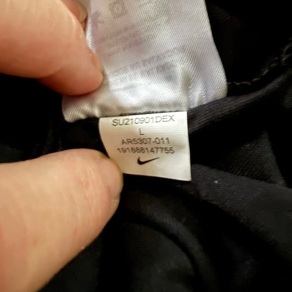 Nike Boys Black Tee with White Swish Logo. Dry-fit. Size Large. - Picture 3 of 4